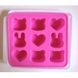 Silicone Mold Animal Bear Rabbit Cat Heart Chocolate Pink New