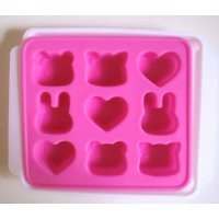 Silicone Mold Animal Bear Rabbit Cat Heart Chocolate Pink New