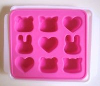 Silicone Mold Animal Bear Rabbit Cat Heart Chocolate Pink New