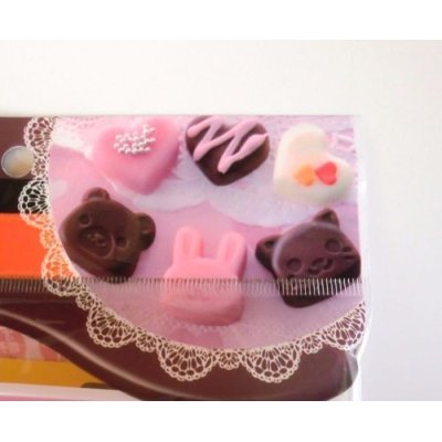 Photo2: Silicone Mold Animal Bear Rabbit Cat Heart Chocolate Pink New