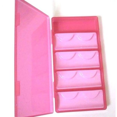 Photo2: Glitter Pink 4 level Eyelash Case Long Brand-New