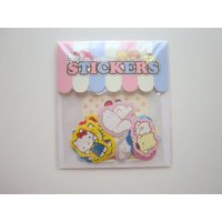 Sanrio Characters Hello Kitty My Melody Kiki & Lala etc Sticker Flakes Prize 32 pcs Brand New