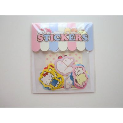 Photo1: Sanrio Characters Hello Kitty My Melody Kiki & Lala etc Sticker Flakes Prize 32 pcs Brand New