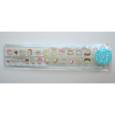 Photo1: San-X Sumikko Gurashi Folding Ruler Sushi Blue 30cm Brand New