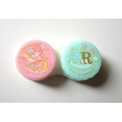 Photo1: Sanrio Little Twin Stars Kiki & Lala Contact Lens Case Brand New