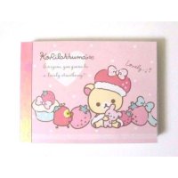 San-X Rilakkuma korilakkuma Mini Memo Pad Strawberry Pink Brand New