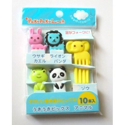 Photo1: Bento Lunch Box Accessory Food Picks Forks Animals 10 pcs Brand-New