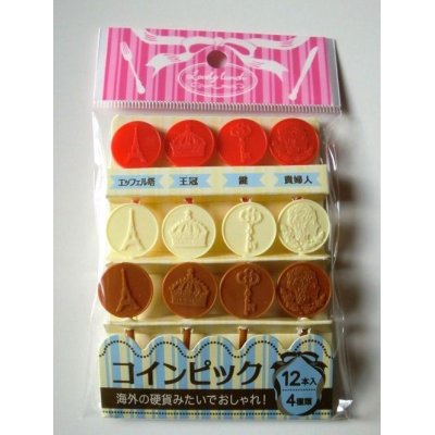 Photo1: Bento Lunch Box Accessory Food Picks Coin 12 pcs Brand-New