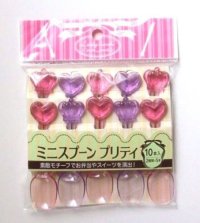 Bento Lunch Box Accessory Crystal Heart Crown Food Picks Spoon 10 pcs Brand-New