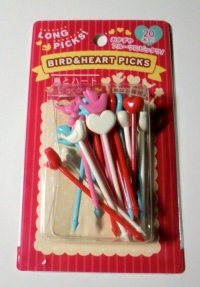 Bento Lunch Box Accessory Food Picks Bird Heart Pretty 20 pcs New