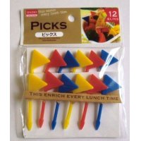 Bento Lunch Box Accessory Food Picks Flag Triangle 12 pcs Brand-New