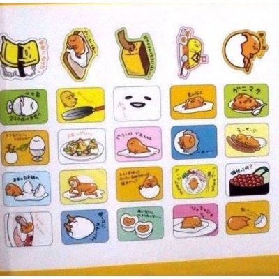 Photo2: Sanrio Gudetama 50pcs Sticker Pack Pouch Egg Yellow Brand-New