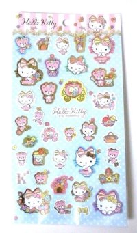 Sanrio Hello Kitty Stickers Ribbon Flower Pink Blue Brand New