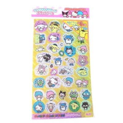 Photo1: Sanrio Character Glitter Stickers Hello Kitty Little Twin Stars My Melody etc...