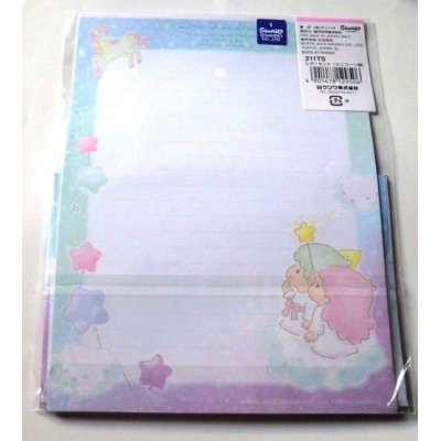 Photo2: Sanrio Little Twin Stars Kiki & Lala Letter Set Unicorn Blue Brand New