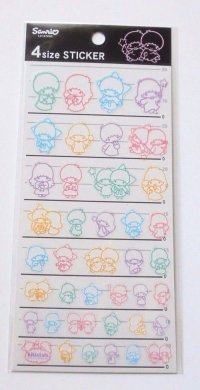 Sanrio Little Twin Stars Kiki & Lala 4 Size Vinyl Sticker Brand-New