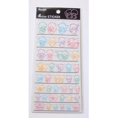 Photo1: Sanrio Little Twin Stars Kiki & Lala 4 Size Vinyl Sticker Brand-New