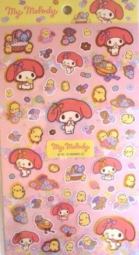 Sanrio My Melody Stickers Chick Flower Pink Brand New