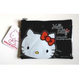 Sanrio Hello Kitty Pouch Mesh Bag Ribbon Black Brand New