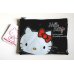 Photo1: Sanrio Hello Kitty Pouch Mesh Bag Ribbon Black Brand New (1)