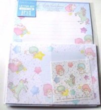 Sanrio Little Twin Stars Kiki & Lala Letter Set Unicorn White Brand New