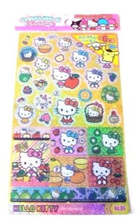 Sanrio Hello Kitty Glitter Stickers Fruit Brand New