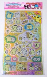 Sanrio Pompompurin Glitter Stickers Pancake Brand New