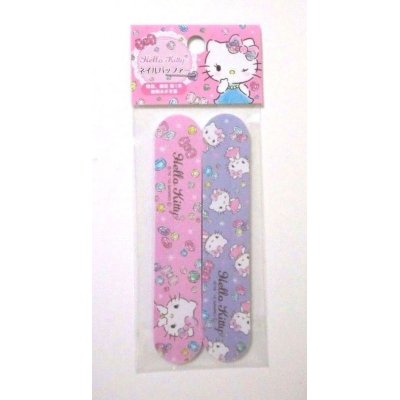 Photo1: Sanrio Hello Kitty Nail File Buffer Set Pink Purple Brand-New