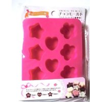 Chocolate Star Heart Flower Silicone Mold Brand New Pink