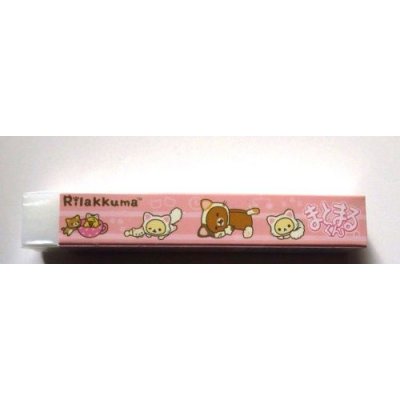 Photo2: San- X Rilakkuma Matomarukun Scented Eraser Brand New Cat Pink Long