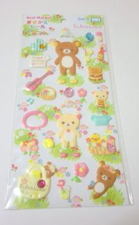 San-X Rilakkuma Marshmallow Stone Stickers Green Brand-New