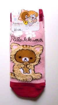 San-X Rilakkuma Ankle Low Cut Socks Cat Taiyaki Pink Red Brand New