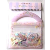 Sanrio Little Twin Stars Kiki & Lala 50pcs Sticker Pack Pouch Unicorn Brand-New