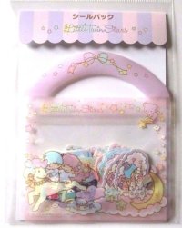 Sanrio Little Twin Stars Kiki & Lala 50pcs Sticker Pack Pouch Unicorn Brand-New