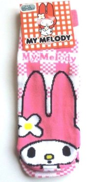 Sanrio My Melody Ankle Low Cut Checked Socks Pink Brand New