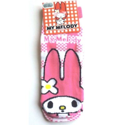 Photo1: Sanrio My Melody Ankle Low Cut Checked Socks Pink Brand New