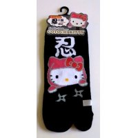 Sanrio Hello Kitty Ankle Low Cut Tabi Socks Kimono Ninja Black Brand New