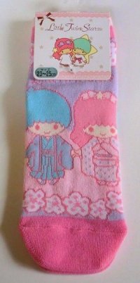 Sanrio Little Twin Stars Kiki & Lala Ankle Low Cut Socks Kimono Pink New