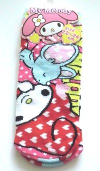 Sanrio My Melody Ankle Low Cut Socks Heart Pink Red Brand New