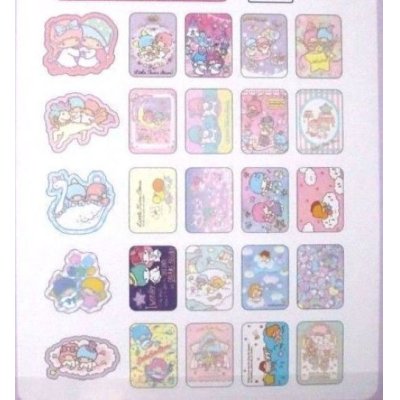 Photo2: Sanrio Little Twin Stars Kiki & Lala 50pcs Sticker Pack Pouch Unicorn Brand-New