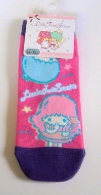 Sanrio Little Twin Stars Kiki & Lala Ankle Low Cut Socks Pink Purple Brand-New