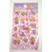 Sanrio Little Twin Stars Kiki & Lala Marshmallow Sticker Pink Brand-New