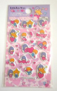 Sanrio Little Twin Stars Kiki & Lala Marshmallow Sticker Pink Brand-New