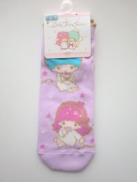 Sanrio Little Twin Stars Kiki & Lala Ankle Low Cut Socks Purple Brand-New