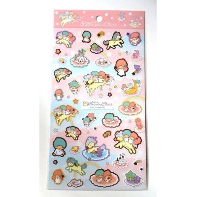 Photo1: Sanrio Little Twin Stars Kiki & Lala Stickers Unicorn Brand-New