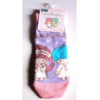 Sanrio Little Twin Stars Kiki & Lala Ankle Low Cut Socks Purple Brand New