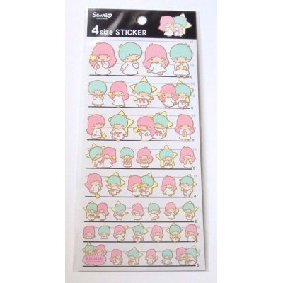 Photo1: Sanrio Little Twin Stars Kiki & Lala 4 Size Sticker Brand-New