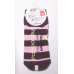 Photo2: Sanrio Pompompurin Ankle Low Cut Socks Stripe Pink Yellow Brown Brand-New (2)