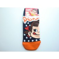 Fujiya Peko Chan Ankle Low Cut Socks Navy Orange Brand New