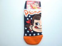 Fujiya Peko Chan Ankle Low Cut Socks Navy Orange Brand New